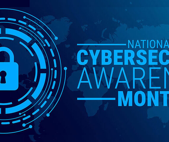 Lock icon with text National Cybersecurity Awareness Month