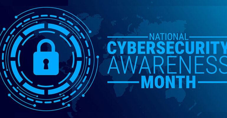 Lock icon with text National Cybersecurity Awareness Month
