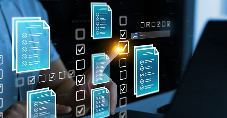 Virtual display of a document management system