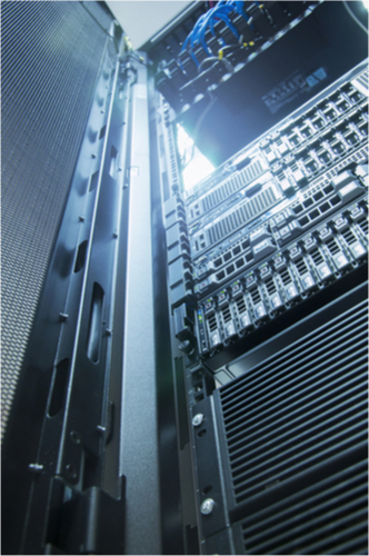 dr-2 View of a server rack in a data center