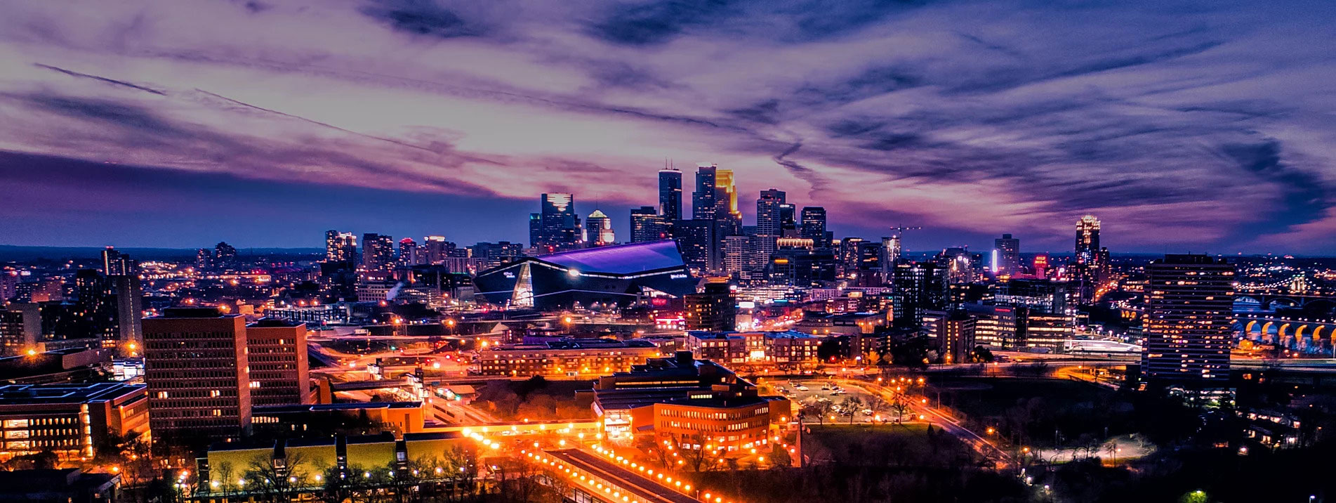 Minneapolis skyline at night