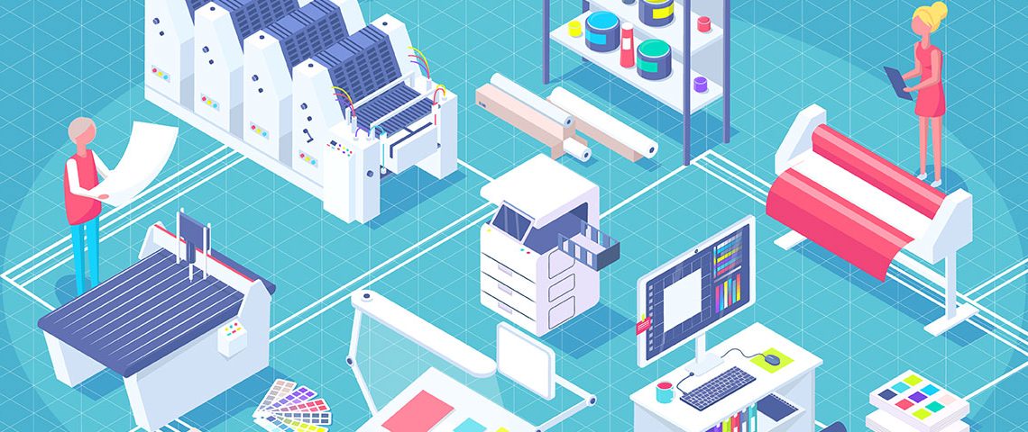 Illustration of the concept of a controlled print environment