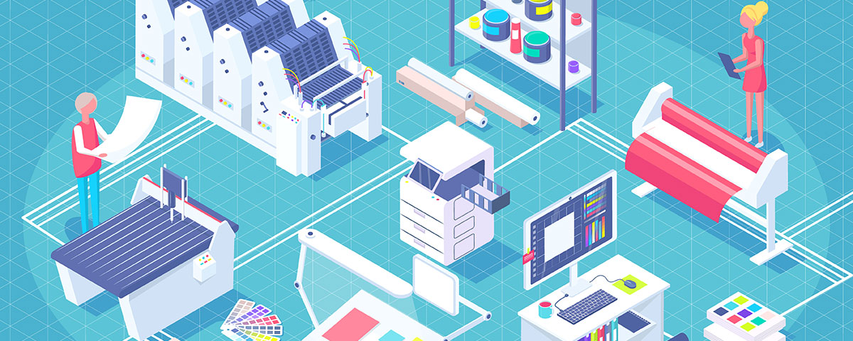 Illustration of the concept of a controlled print environment