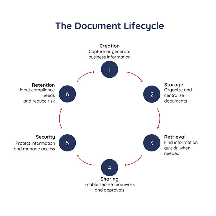 Graphic displaying phases of the document lifecycle